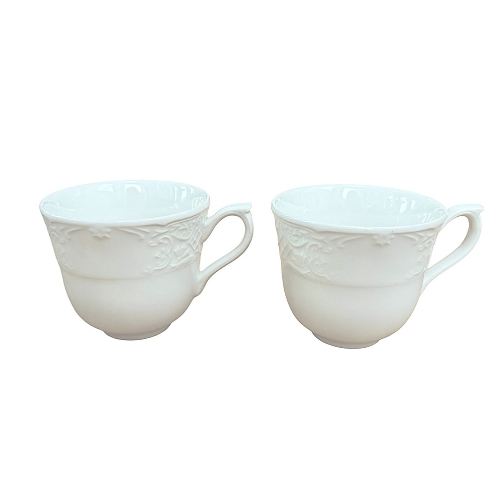 Johnson Brothers Richmond White 2 Tea Cup Coffee Mug Home Dinnerware China Cups